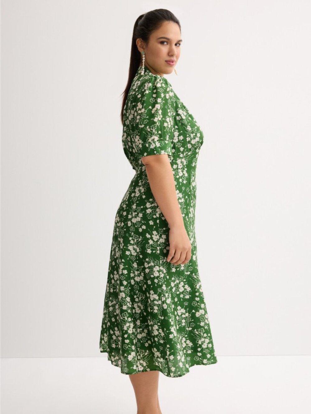 L.K. Bennett Sophie Wildflower Green Dress Size 8